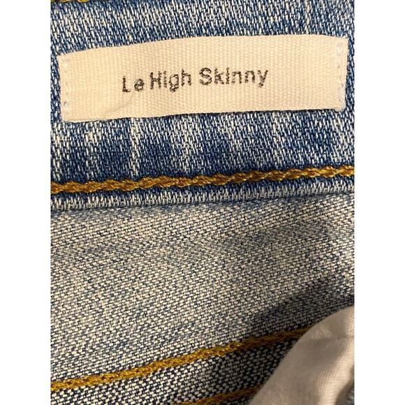 Frame Jeans Womens 27 Le High Skinny Light Wash Denim frayed ankles with zippers - Picture 4 of 5